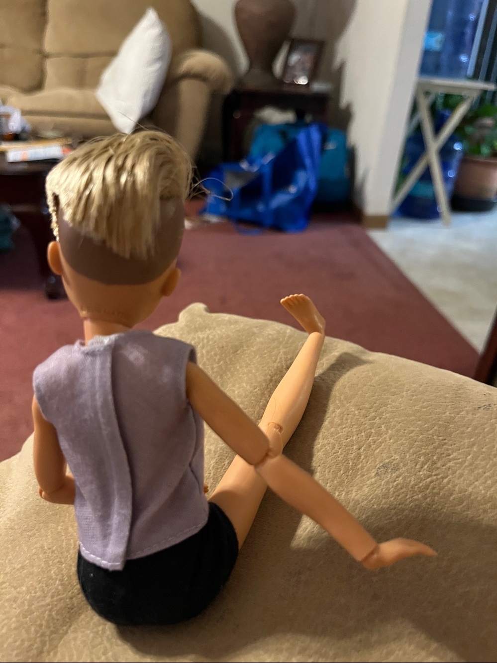 Fashion Doll in Lavender Tank and Black Shorts - Picture 5 of 8